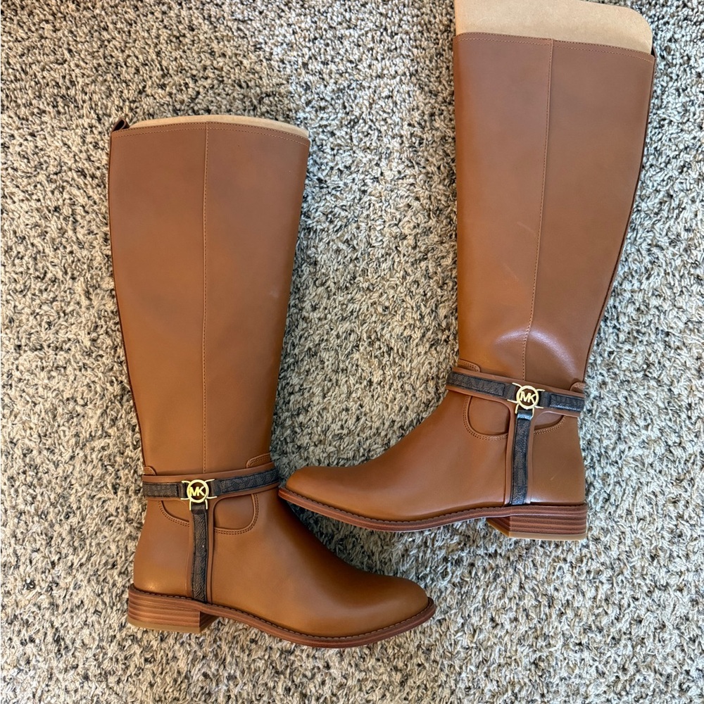 MK Brown Leather Knee-High Boots - Picture 5 of 5